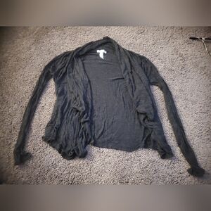 Charcoal Open-Front Cardigan